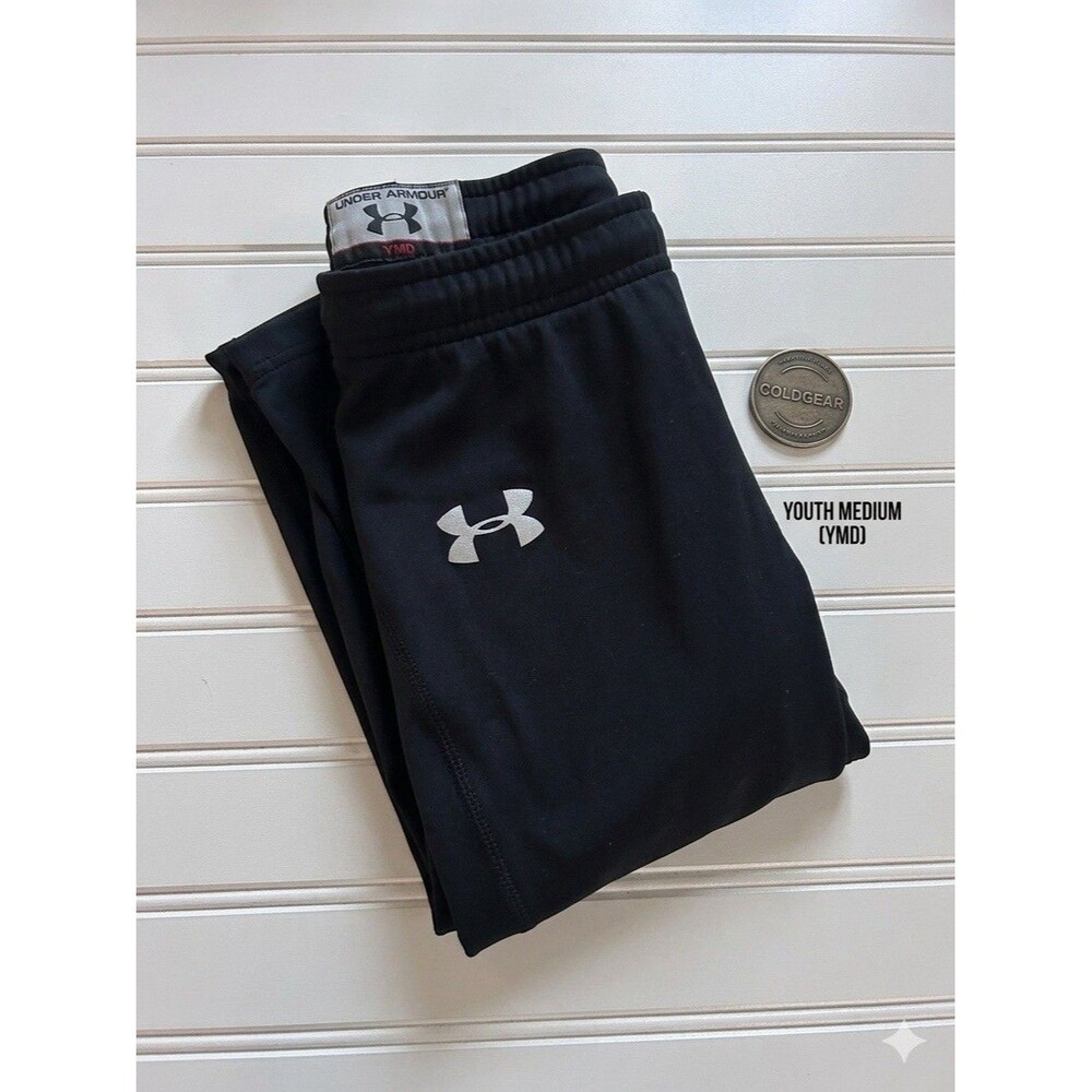 Under Armour Youth Medium Black ColdGear Compression Leggings Pants YMD 1002525